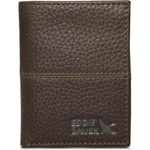 Eddie Bauer Men Signature Trifold Wallet(Rugged Leather – Brown)