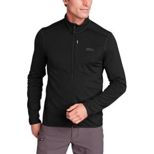 Eddie Bauer Men’s Activator Grid Fleece Full-Zip(Black)