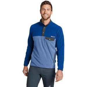 Eddie Bauer Men’s Chutes Long-Sleeve Snap Mock Neck Fleece(Pacific Blue)
