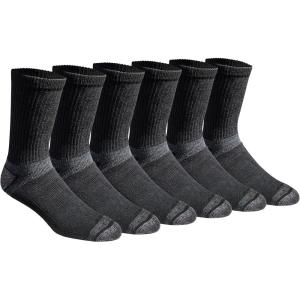 Eddie Bauer Men’s Dura Dri Moisture Control Crew Socks, 6 Or 12 Pairs(Black (6 Pairs))