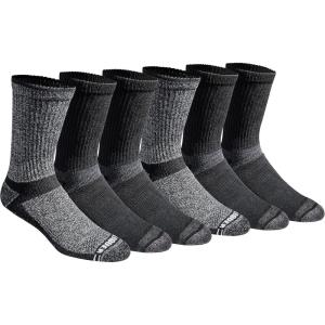 Eddie Bauer Men’s Dura Dri Moisture Control Crew Socks, 6 Or 12 Pairs(Black Assorted (6 Pairs))