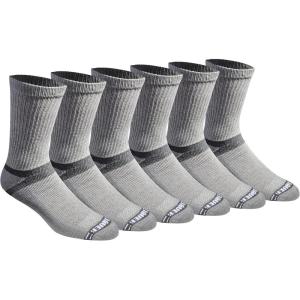 Eddie Bauer Men’s Dura Dri Moisture Control Crew Socks, 6 Or 12 Pairs(Grey (6 Pairs))