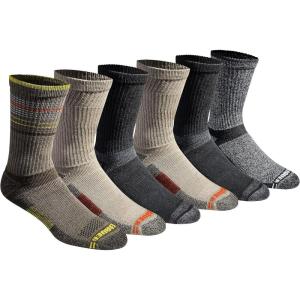 Eddie Bauer Men’s Dura Dri Moisture Control Crew Socks, 6 Or 12 Pairs(Olive Assorted (6 Pairs))