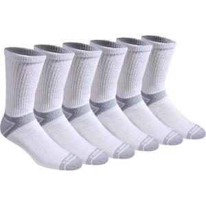 Eddie Bauer Men’s Dura Dri Moisture Control Crew Socks, 6 Or 12 Pairs(White (6 Pairs))