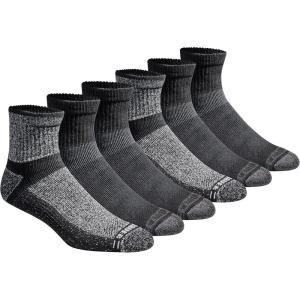 Eddie Bauer Men’s Dura Dri Moisture Control Quarter Socks Multipack(Black Assorted (6 Pairs))