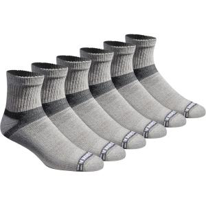 Eddie Bauer Men’s Dura Dri Moisture Control Quarter Socks Multipack(Grey (6 Pairs))