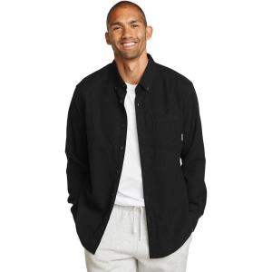 Eddie Bauer Men’s Eddie’s Favorite Flannel Classic Fit Shirt – Solid(Coal)