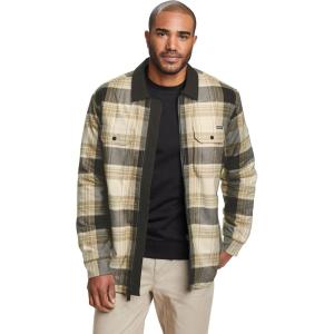 Eddie Bauer Men’s Faux Shearling Lined Shirt Jacket(Light Khaki)