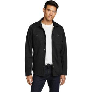 Eddie Bauer Men’s Faux Shearling-Lined Thermal Shirt(Black)