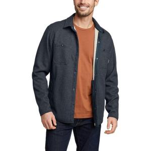 Eddie Bauer Men’s Faux Shearling-Lined Thermal Shirt(Storm)