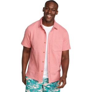 Eddie Bauer Mens Mt Ss Alderpine Seersucker Shirt(Desert Pink)