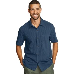 Eddie Bauer Mens Mt Ss Alderpine Seersucker Shirt(Dusk)