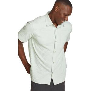 Eddie Bauer Mens Mt Ss Alderpine Seersucker Shirt(Light Celadon)