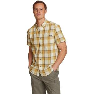 Eddie Bauer Men’s Pack It Seersucker Short-Sleeve Shirt(Alaska Gold)