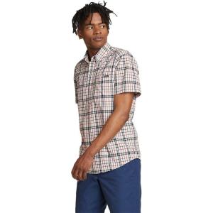 Eddie Bauer Men’s Pack It Seersucker Short-Sleeve Shirt(Ivory)