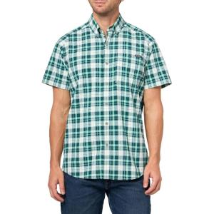Eddie Bauer Men’s Pack It Seersucker Short-Sleeve Shirt(Sea Mist)