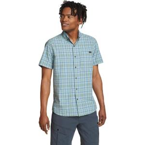 Eddie Bauer Men’s Pack It Seersucker Short-Sleeve Shirt(Slate Blue)
