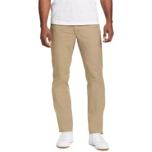 Eddie Bauer Men’s Voyager Flex 5-Pocket Slim Fit Chino Pants(Light Khaki)