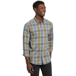 Eddie Bauer Men’s Voyager Flex Long-Sleeve Shirt(Chambray Blue)