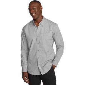 Eddie Bauer Men’s Voyager Flex Long-Sleeve Shirt(Heather Gray)