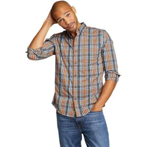 Eddie Bauer Men’s Voyager Flex Long-Sleeve Shirt(Vintage Gray)