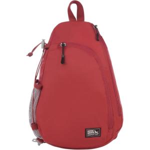 Eddie Bauer Ripstop 8L Shoulder Sling Pack with Padded Air-Mesh Adjustable Crossbody Strap for Right or Left Handed Fit – Black(Dark Ruby)