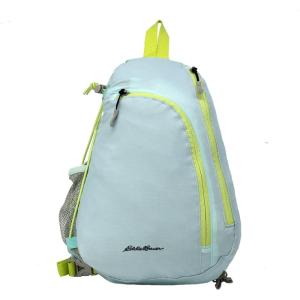 Eddie Bauer Ripstop 8L Shoulder Sling Pack with Padded Air-Mesh Adjustable Crossbody Strap for Right or Left Handed Fit – Black(Light Aqua)