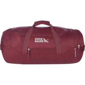 Eddie Bauer Stowaway Packable Duffel Bag | Travel | Foldable | Lightweight | Durable | Ripstop Polyester | 23″ Length | 45L Capacity(Black Cherry)