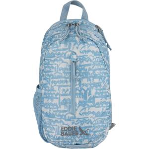 Eddie Bauer Stowaway Packable Sling Bag | Foldable | Travel | Outdoor | Lightweight | Compact | Everyday Carry | Ripstop Nylon | 10L – Dark Smoke(Blue Fog)