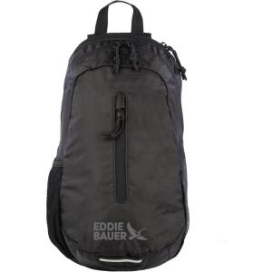 Eddie Bauer Stowaway Packable Sling Bag | Foldable | Travel | Outdoor | Lightweight | Compact | Everyday Carry | Ripstop Nylon | 10L – Dark Smoke(Oynx Black)