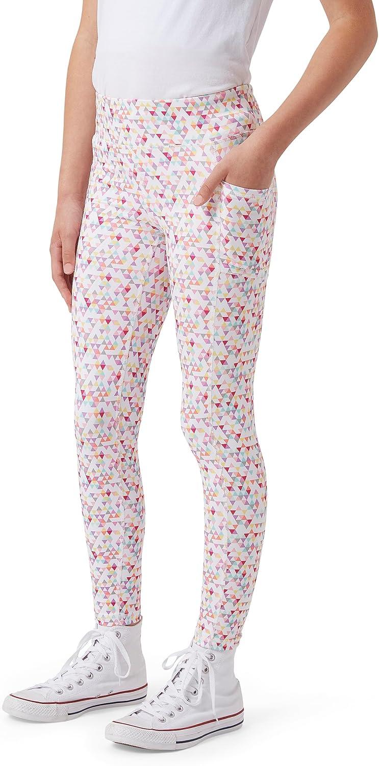 imageEddie Bauer Girls Leggings Performance Stretch Activewear Leggings Yoga Pants with Pocket for Girls 516Bright White