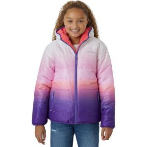 Eddie Bauer Girls’ Reversible Jacket – Deer Harbor Waterproof Lightweight Puffer Coat with Faux Shearling Lining (5-20)(Blush)