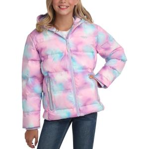 Eddie Bauer Girls’ Winter Jacket – Heavyweight Quilted Down Jacket – Insulated Hooded Outerwear Coat for Girls (5-20)(Pastel Lilac)