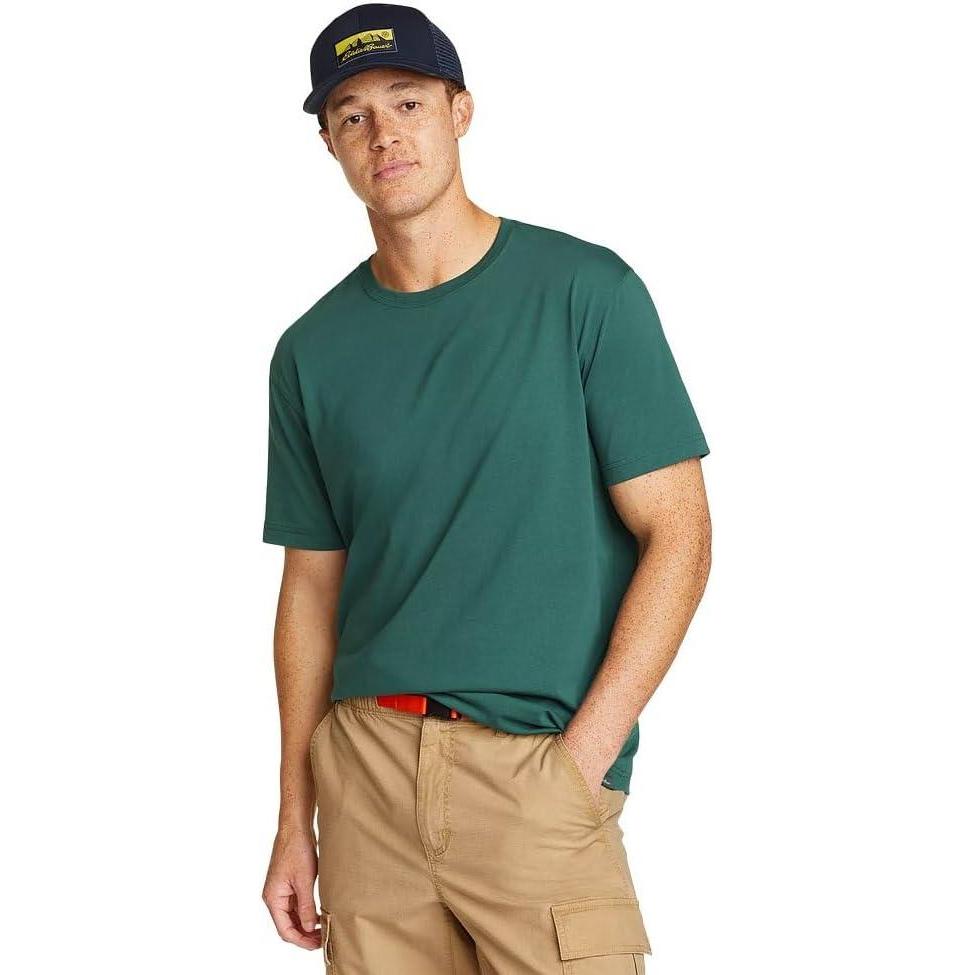imageEddie Bauer Mens Legend Wash 100 Cotton ShortSleeve Classic TShirtDark Evergreen