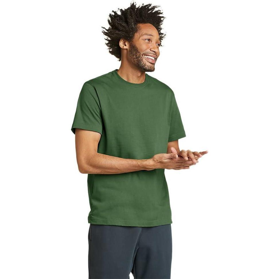 imageEddie Bauer Mens Legend Wash 100 Cotton ShortSleeve Classic TShirtIrish Green