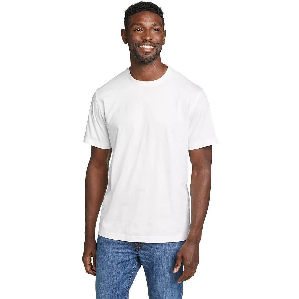 imageEddie Bauer Mens Legend Wash 100 Cotton ShortSleeve Classic TShirtWhite
