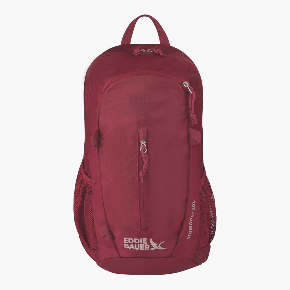 imageEddie Bauer Stowaway Packable Backpack  Travel  Outdoor  Lightweight  Foldable  Durable  Ripstop Polyester  30L  Dark SmokeBlack Cherry