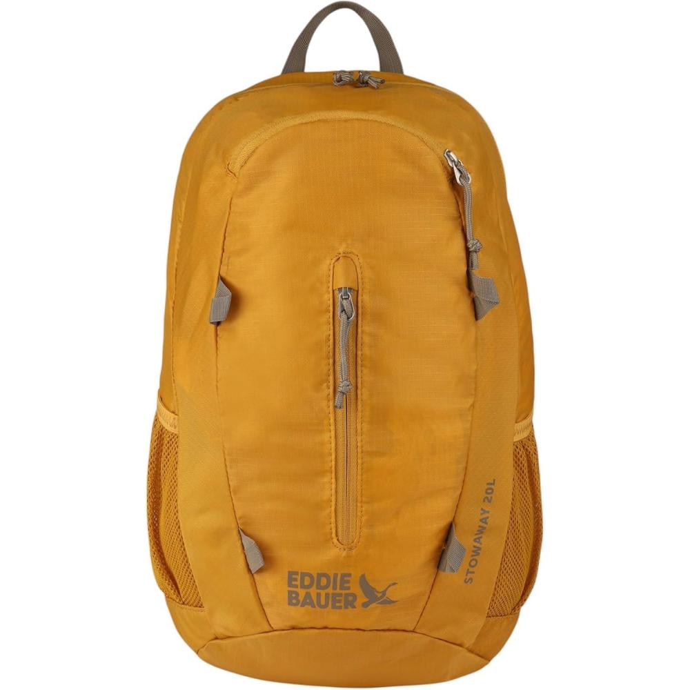 imageEddie Bauer Stowaway Packable Backpack  Travel  Outdoor  Lightweight  Foldable  Durable  Ripstop Polyester  30L  Dark SmokeField Gold