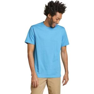 Eddie Bauer Men’s Legend Wash 100% Cotton Short-Sleeve Classic T-Shirt(Misty Blue)