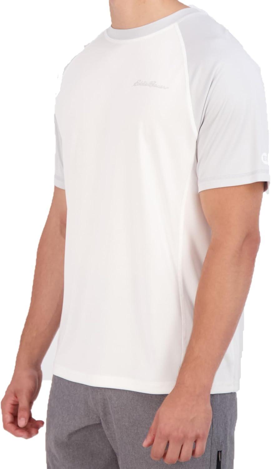 imageEddie Bauer Mens Short Sleeve Colorblock Rashguard Shirt  UPF 40 Sun Protection  Tailored for Outdoor PursuitsCement