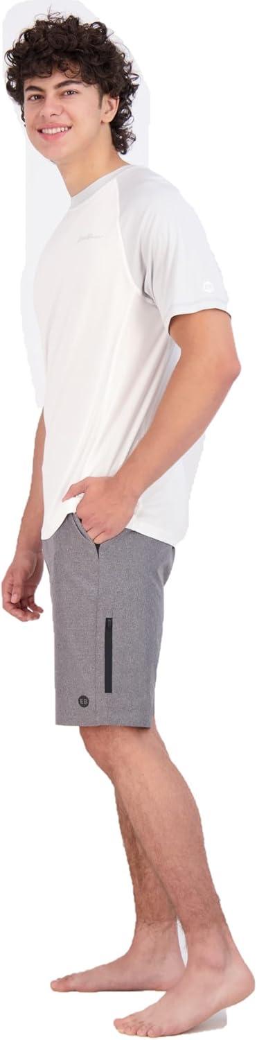 imageEddie Bauer Mens Short Sleeve Colorblock Rashguard Shirt  UPF 40 Sun Protection  Tailored for Outdoor PursuitsCement