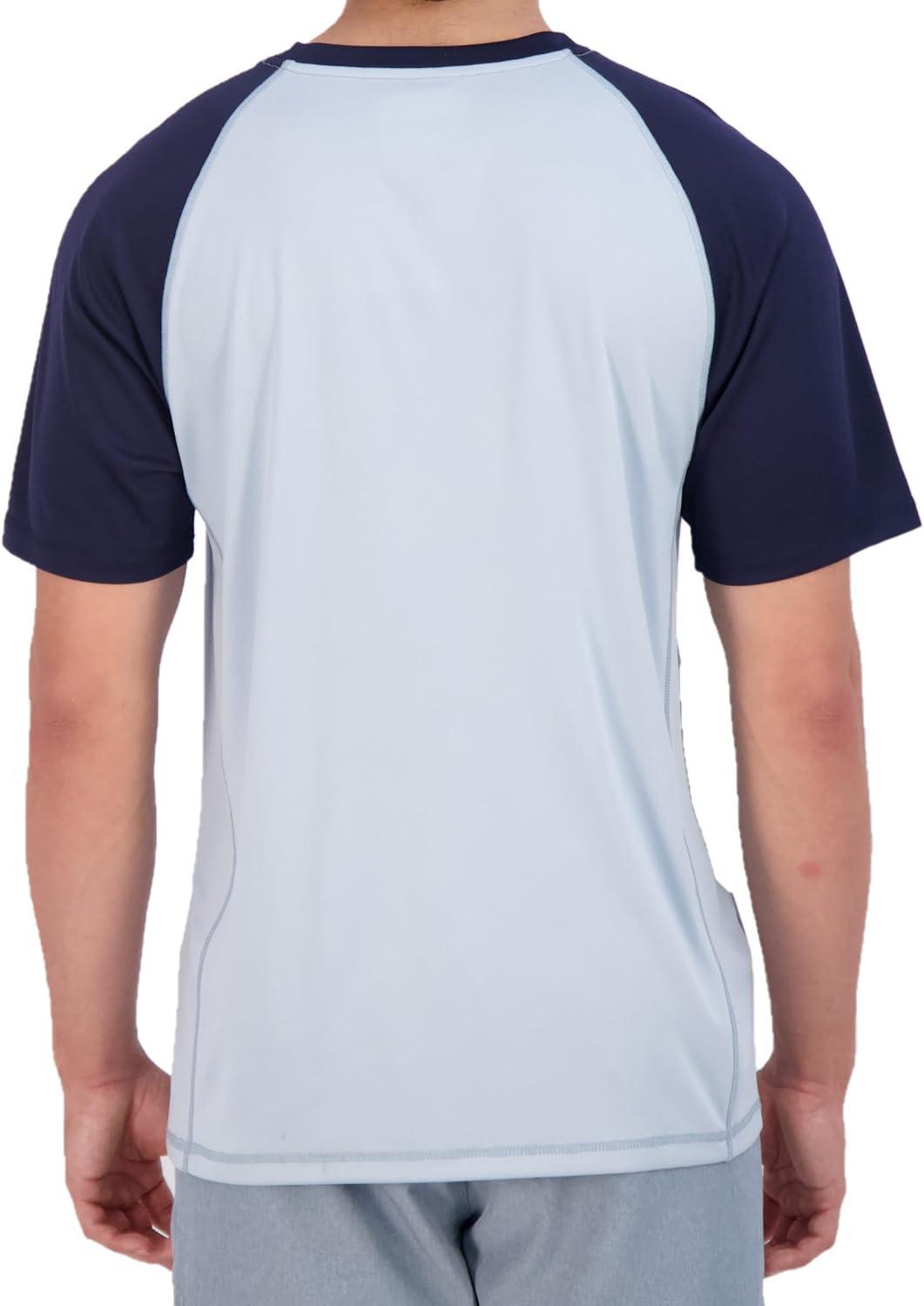 imageEddie Bauer Mens Short Sleeve Colorblock Rashguard Shirt  UPF 40 Sun Protection  Tailored for Outdoor PursuitsSlate Blue