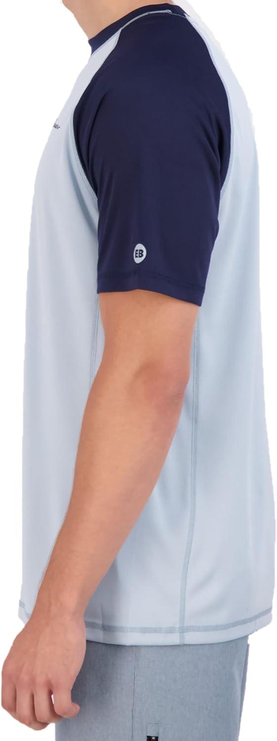imageEddie Bauer Mens Short Sleeve Colorblock Rashguard Shirt  UPF 40 Sun Protection  Tailored for Outdoor PursuitsSlate Blue