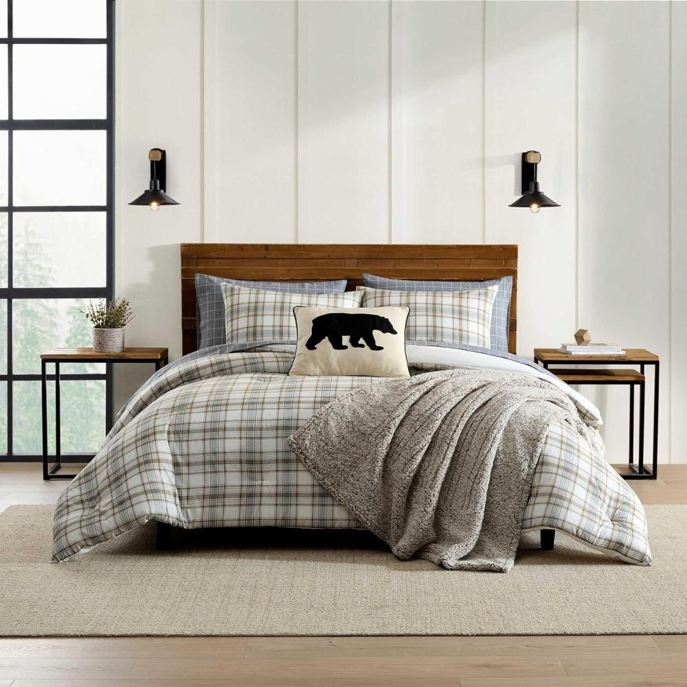 imageEddie Bauer  Twin Bedding Comforter Sets Naturally Soft ampamp Smooth Cotton Bedding wMatching Pillowcase Reversible 2 Piece Bed Sets Ashland Plaid BrownAshland Plaid Brown