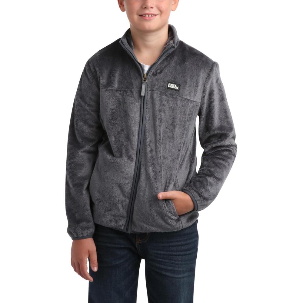 imageEddie Bauer Kids Zip Up  Kids Full Zip Ultra Soft Sherpa Fleece Jacket for Boys and Girls 520Iron Gate