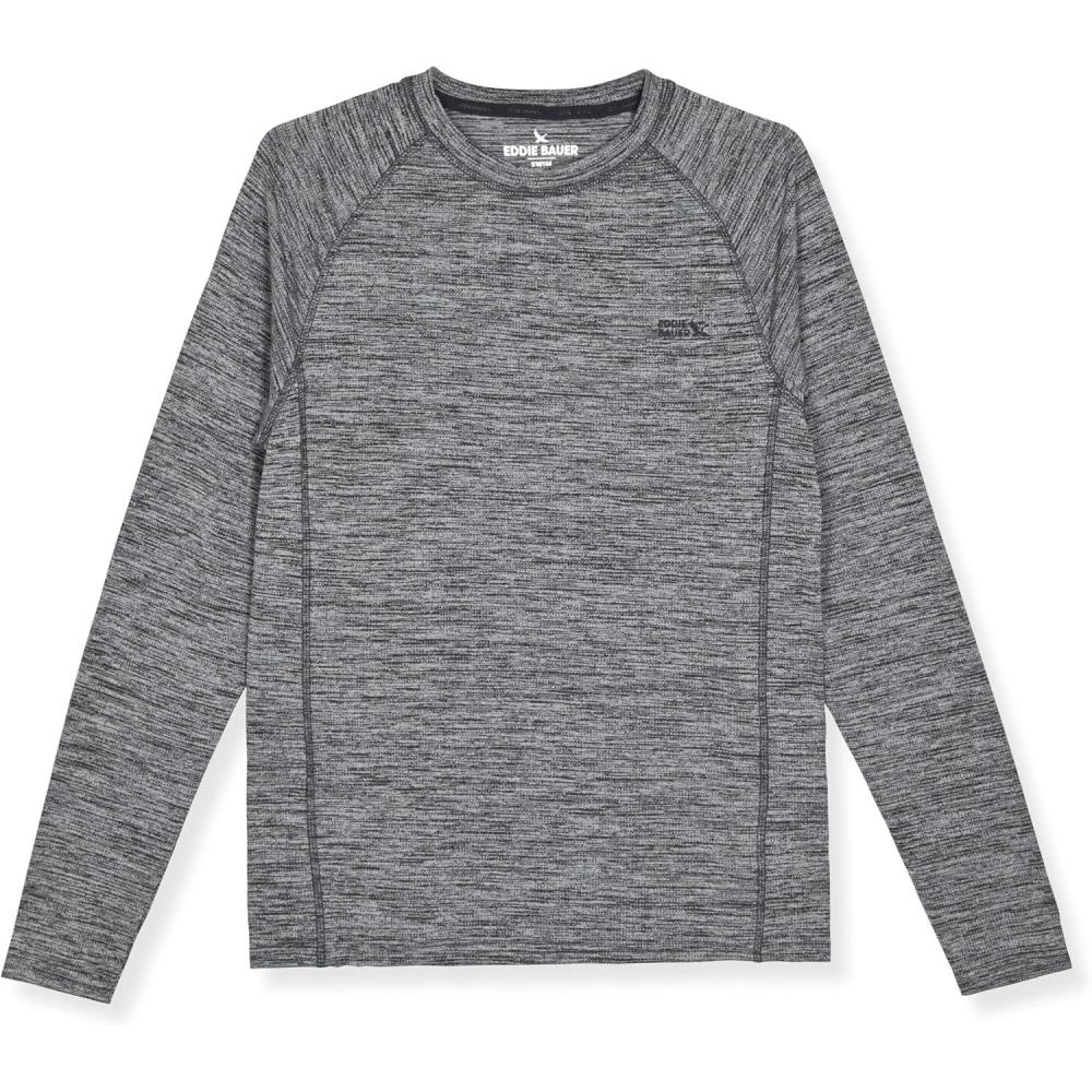 imageEddie Bauer Mens Long Sleeve Rashguard Shirt  UPF 40 Sun Protection  Ideal for Outdoor ActivitiesBlack