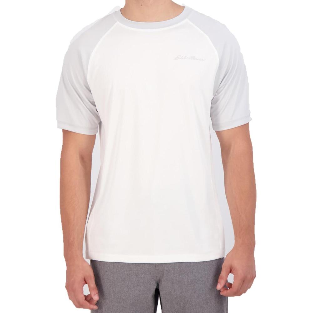 imageEddie Bauer Mens Short Sleeve Colorblock Rashguard Shirt  UPF 40 Sun Protection  Tailored for Outdoor PursuitsCement