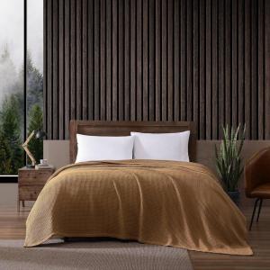 Eddie Bauer – Twin Blanket, Super Soft & Medium Weight, Softens Every Wash (Solid Waffle White, Twin)(Solid Brown)