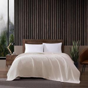 Eddie Bauer – Twin Blanket, Super Soft & Medium Weight, Softens Every Wash (Solid Waffle White, Twin)(Solid White)