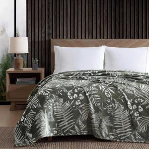 Eddie Bauer – Twin Blanket, Ultra-Soft Plush Bedding, Medium Weight, Perfect for Layering, Dorm Essentials (Grey, Twin)(Fern Garden Green)